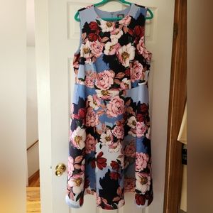 Vince Camuto Floral A-Line Dress 16W